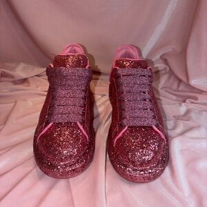 Alexander McQueen Glitter Women’s Sneakers in Printers Pink - 38.5 / 8.5